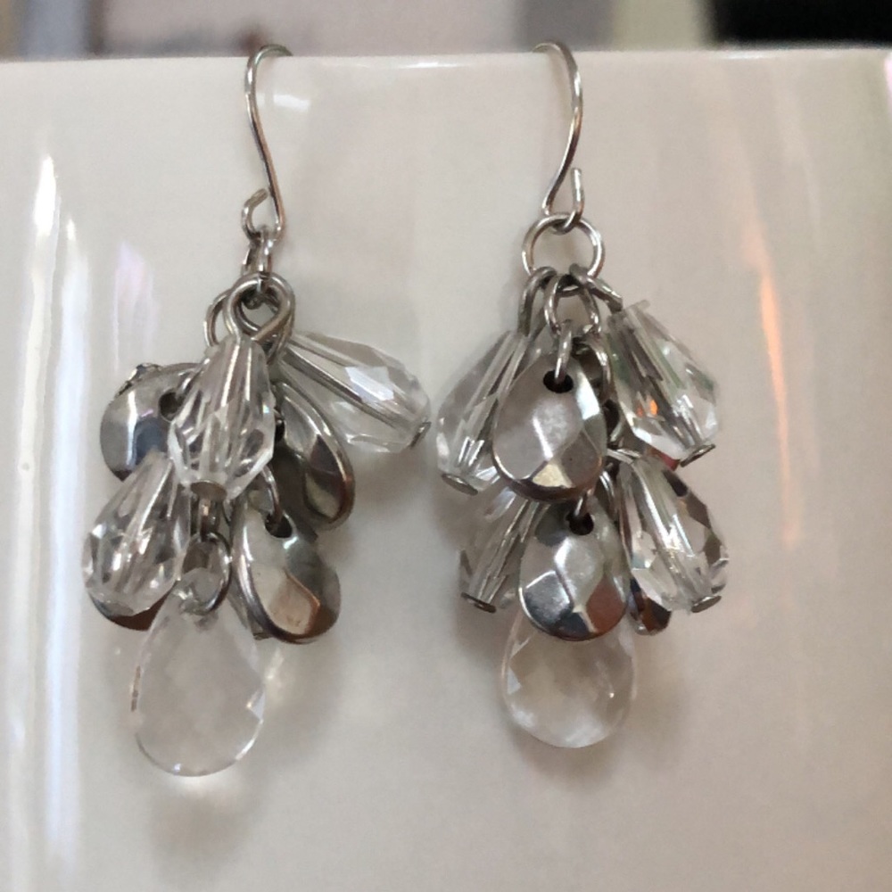 Crystal silver earrings